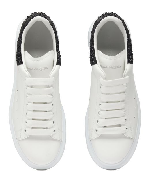 Alexander McQueen White Oversize Sneakers With Strass