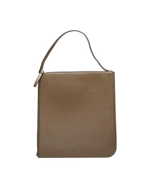 Totême  Brown Leather Slim Tote Bag