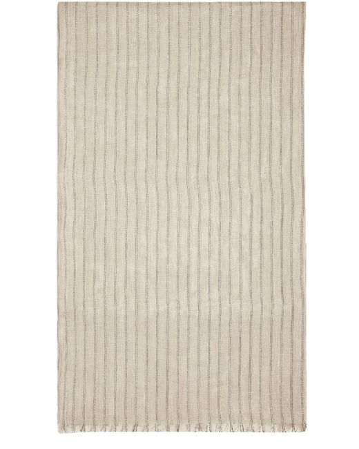 Brunello Cucinelli Natural Striped Linen-blend Scarf