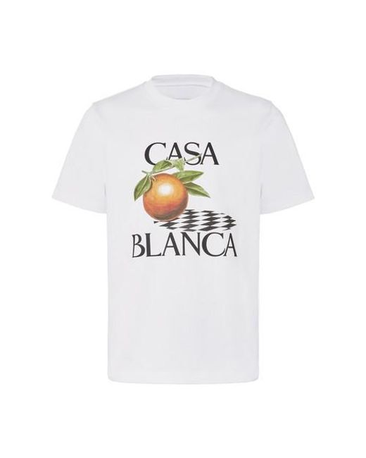 CASABLANCA White Orange T-shirt for men