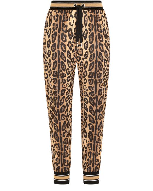 Pantalon de jogging en jersey à imprimé léopard Dolce & Gabbana en coloris Natural