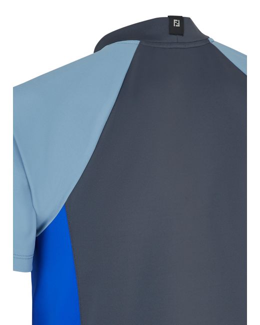 Fendi Blue Slim-Fit T-Shirt With Short Sleeves for men