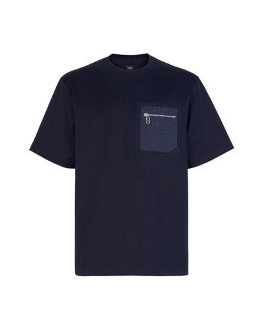 Fendi Blue Skater-Style T-Shirt for men