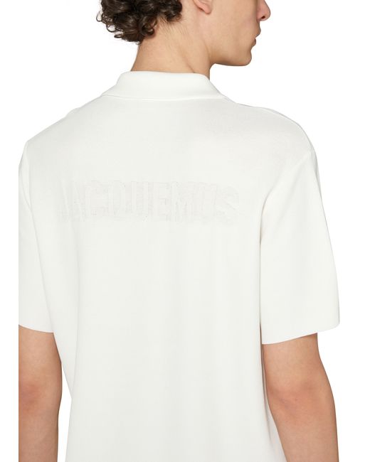 Jacquemus Polohemd aus Piqué mit Jacquard-Logomotiv in White für Herren