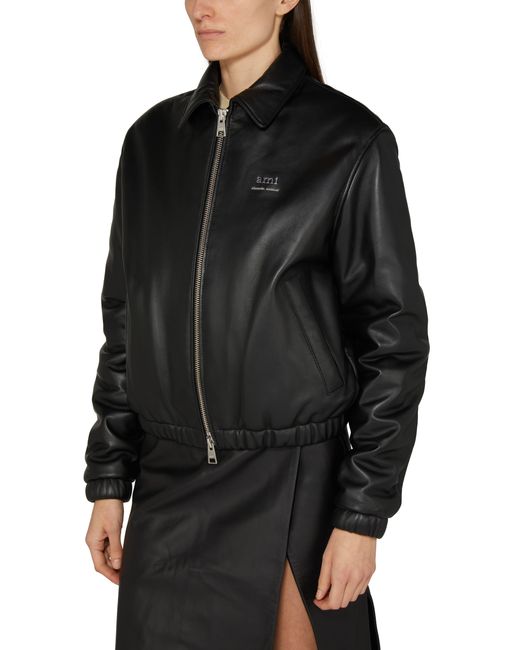 AMI Black Leather Jacket