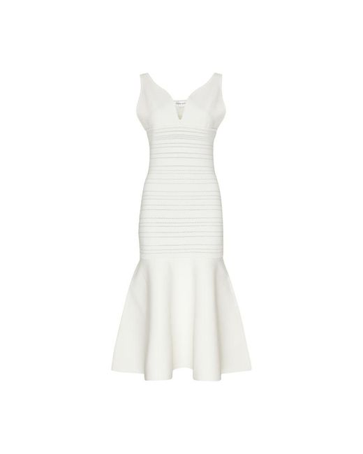 Victoria Beckham White Sleeveless Dress