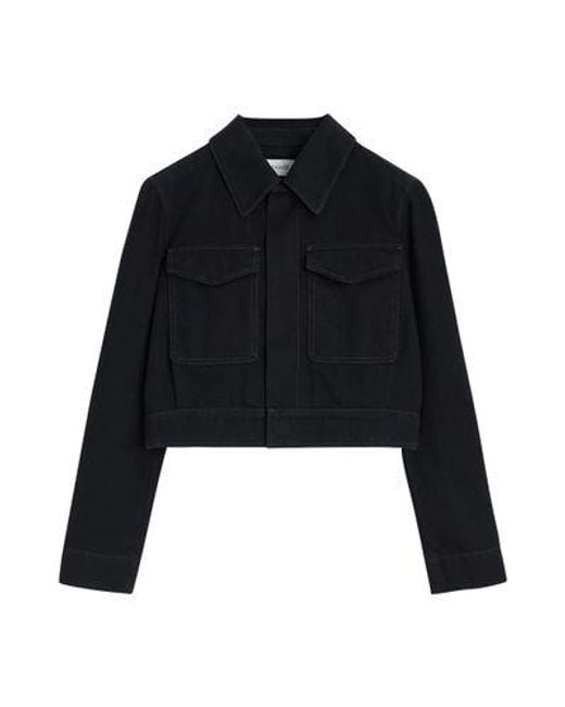 Lemaire Black Two Pocket Cropped Jacket