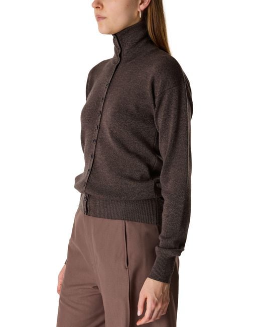 Lemaire Brown Button-Down Long-Sleeve Top