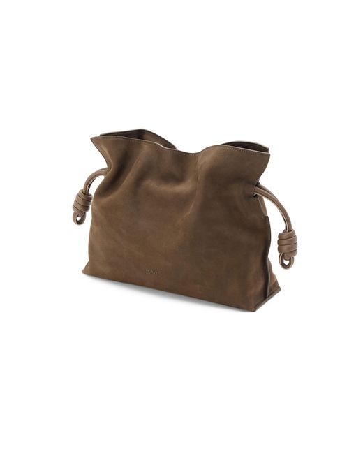 Flamenco Clutch Moyen En Nubuck Grainé Loewe en coloris Brown