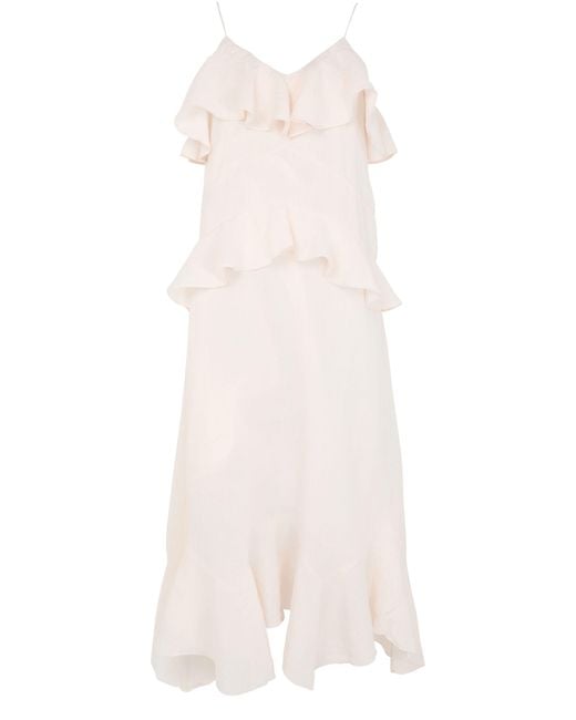 Skall Studio White Benedicte Ruffle Maxi Dress