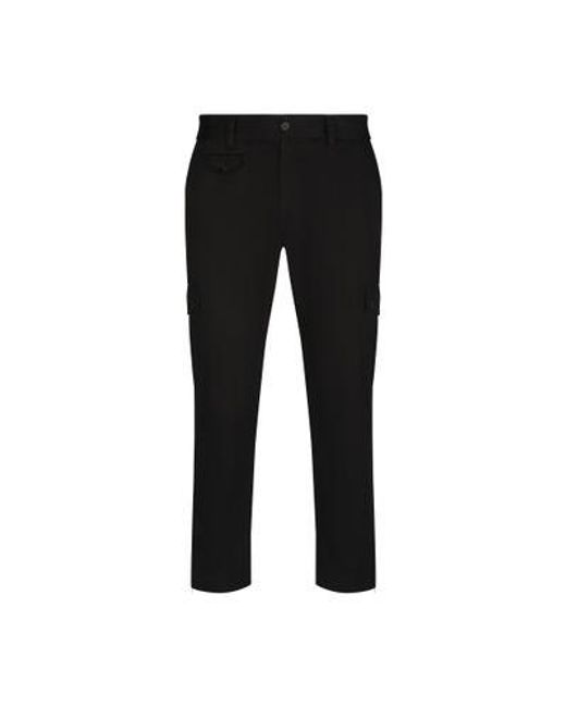 Dolce & Gabbana Black Stretch Cotton Cargo Pants for men