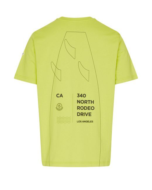Moncler Yellow Short-Sleeve T-Shirt With Logo for men