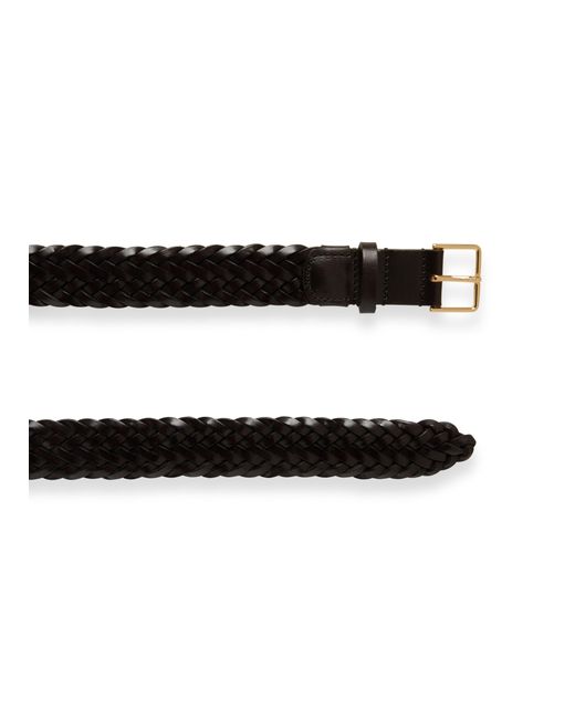 Max Mara Black Braided Leather Belt