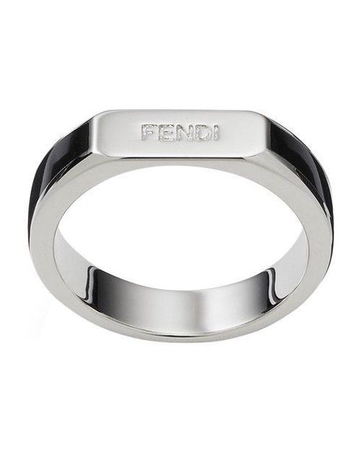 Fendi Metallic Roma Ring for men