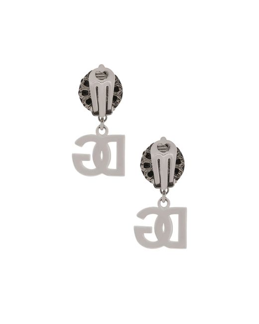 Dolce & Gabbana Black Earrings With Dg Logo