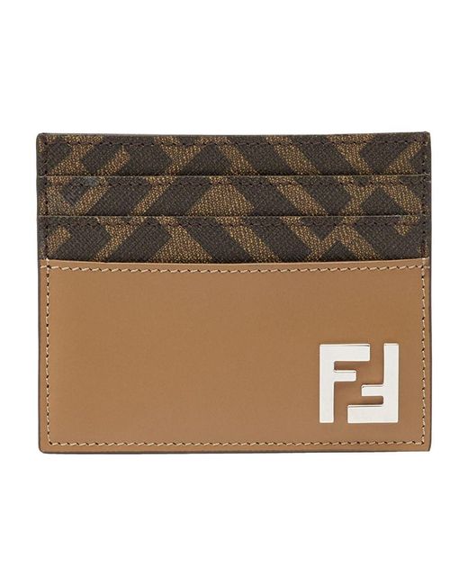 Fendi Natural Ff Squared Card Holder for men