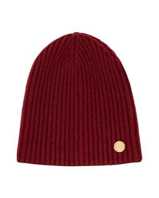 Dolce & Gabbana Red Knit Cashmere Hat With Dg Patch for men