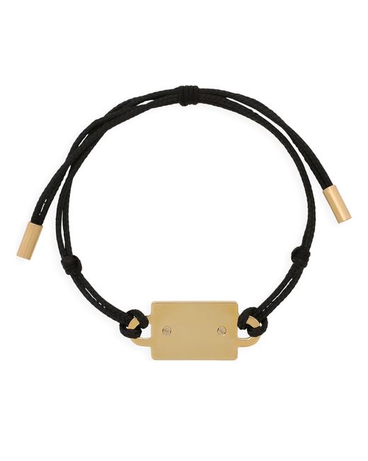 Dolce & Gabbana Black Engraved-logo Adjustable-fit Bracelet