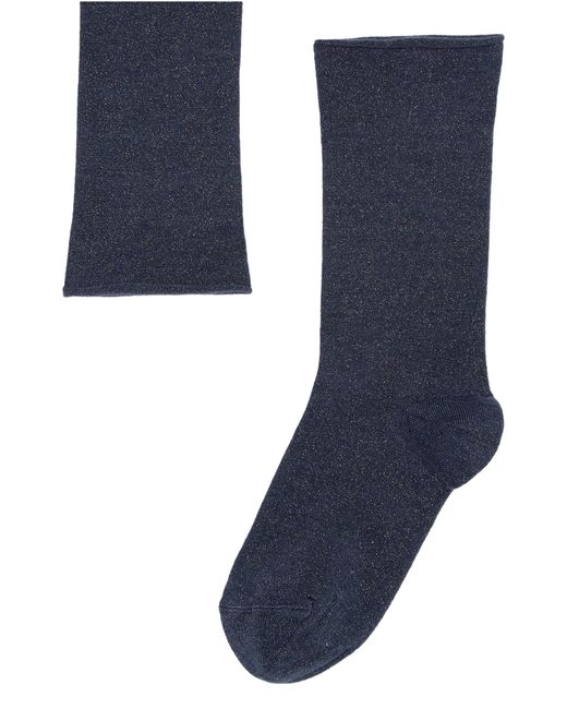 Brunello Cucinelli Blue Socken aus Sparkling-Strick