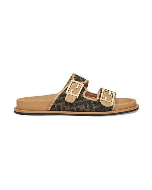 fendi ff fabric slides