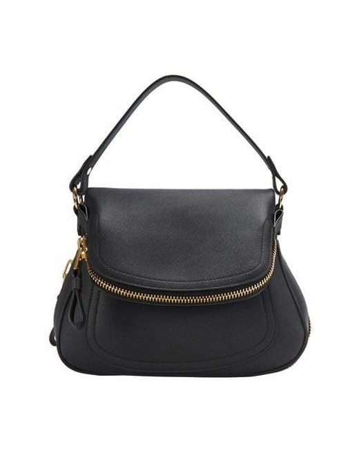 Tom Ford Black Jennifer Medium Double Strap Bag