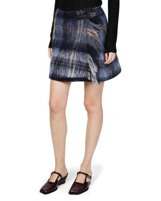 Loewe Blue Mohair And Wool Blend Mini Skirt
