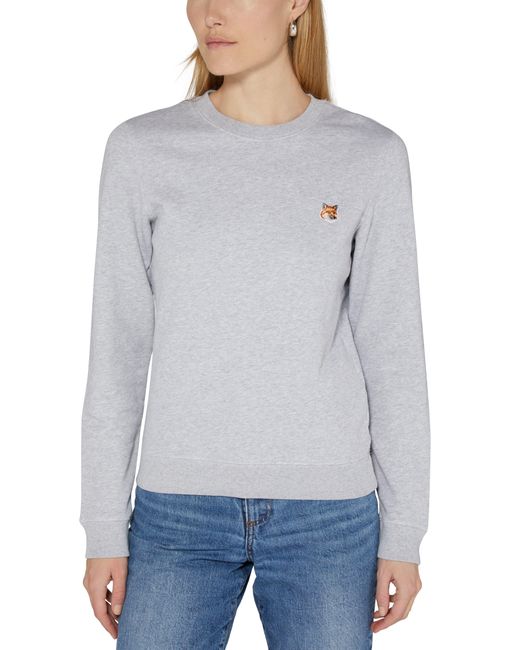 Maison Kitsuné Gray Sweatshirt mit Patch Fox Head