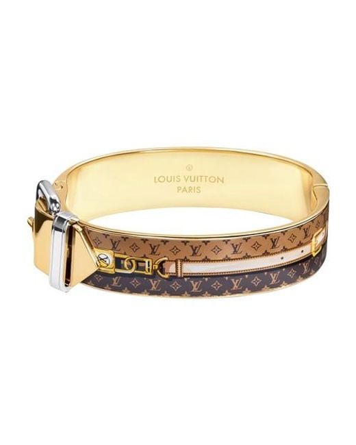 Louis Vuitton Monogram Pearl White Gold Bangle Bracelet