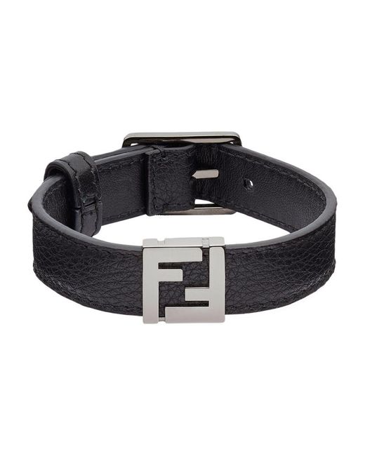 Fendi Black Ff Bracelet for men