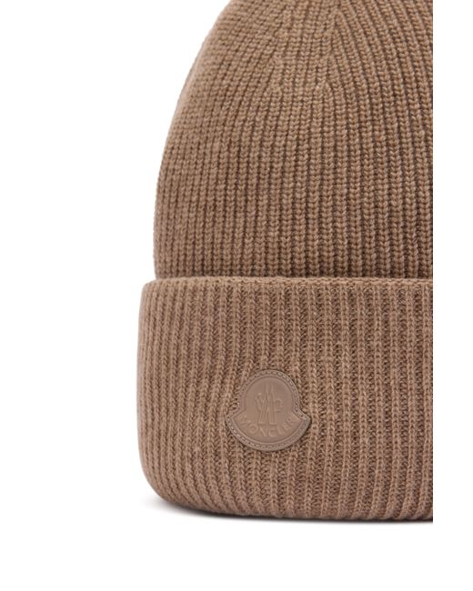 Moncler Brown Beanie With Logo