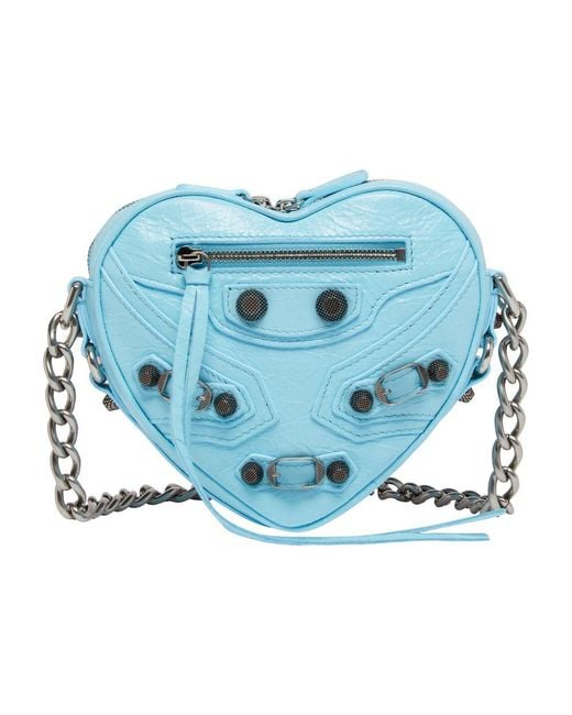 Balenciaga Blue Le Cagole Heart Mini Bag