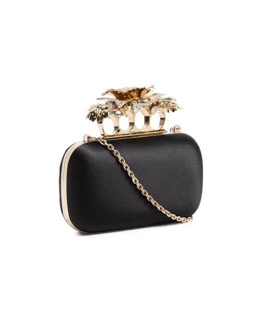 Alexander McQueen Black Carnation Clutch