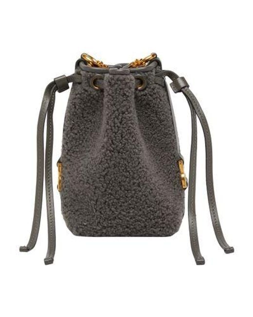 Chloé Black Marcie Shearling Bucket Bag