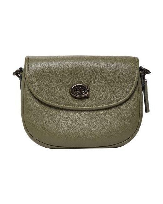 COACH Willow Saddle Bag In Green Lyst coach-willow-saddle-bag-in-green-lyst