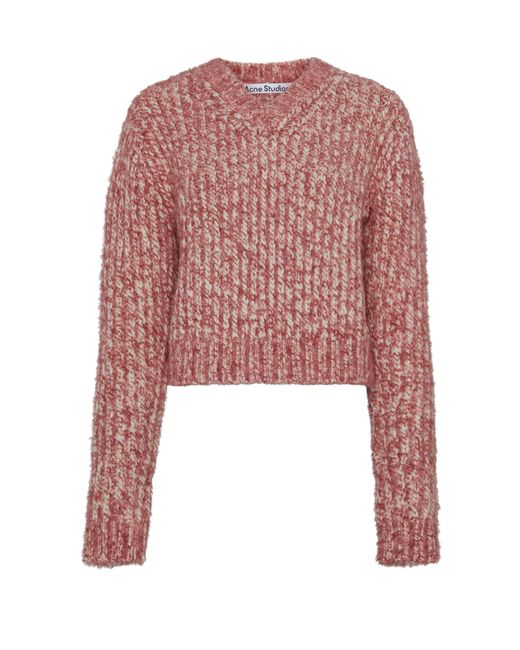 Acne Red V-neck Sweater