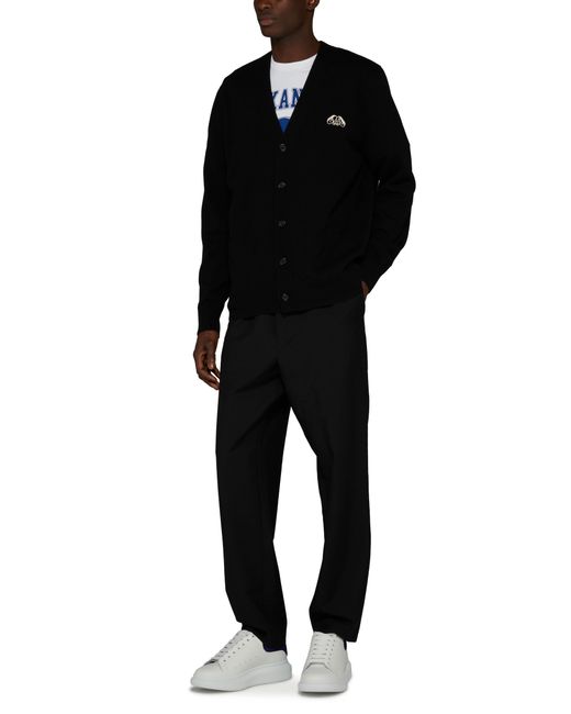 Alexander McQueen Black Cashmere And Wool Cardigan for men