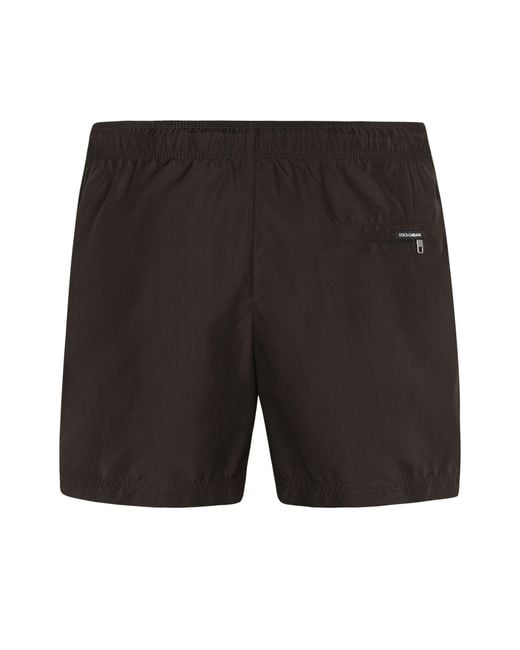 Dolce & Gabbana Black Swim Shorts With Dg Patch for men