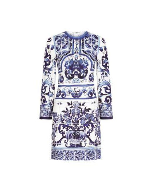 Dolce & Gabbana Blue Short Organzine Dress