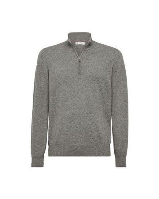 Brunello Cucinelli Gray Cashmere Sweater for men