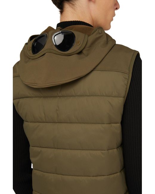 Woning Tips binnen C.P. Company C.p. Shell-r Mixed Goggle Vest in Green for Men | Lyst