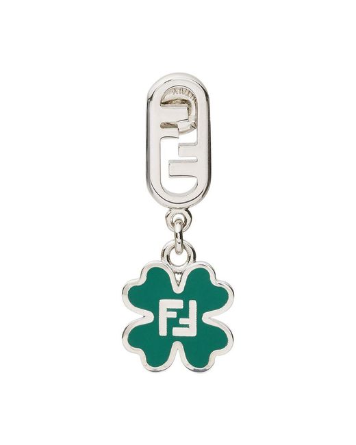 Fendi Green O'Luck Earrings for men