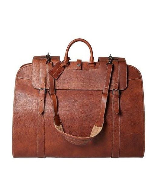 Brunello Cucinelli Leather Garment Bag in Brown for Men Lyst