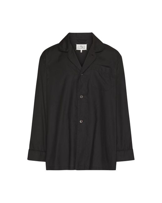Maison Margiela Black Silk Poplin Shirt for men