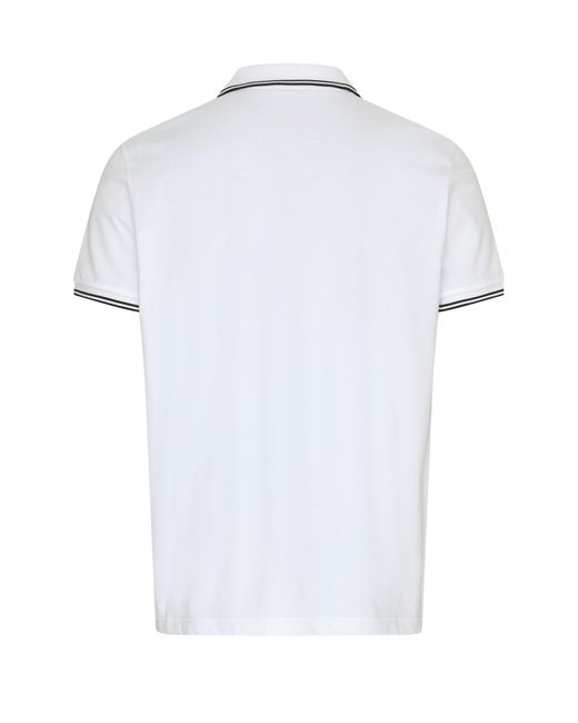 Moncler White Short-Sleeved Polo Shirt With Logo for men