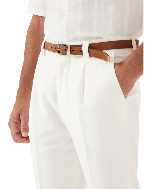 Brunello Cucinelli White Leisure Fit Trousers With Pleats for men
