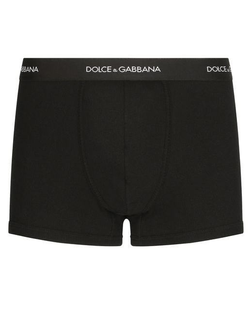 Dolce & Gabbana Boxershorts aus feingerippter Baumwolle in Black für Herren