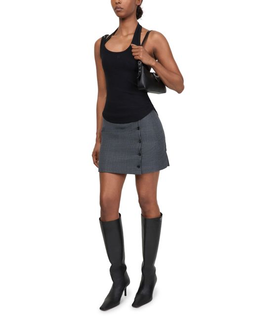 Courreges Black Undressed 90's Rib Buckle Tank Top