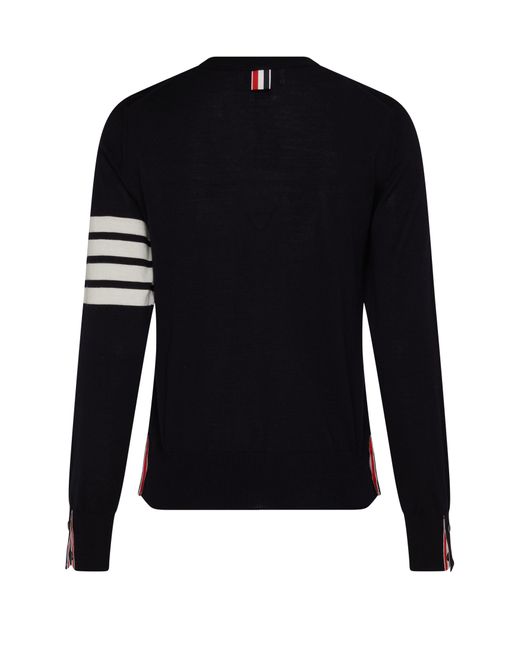Thom Browne Black 4-Bar Round-Neck Sweater