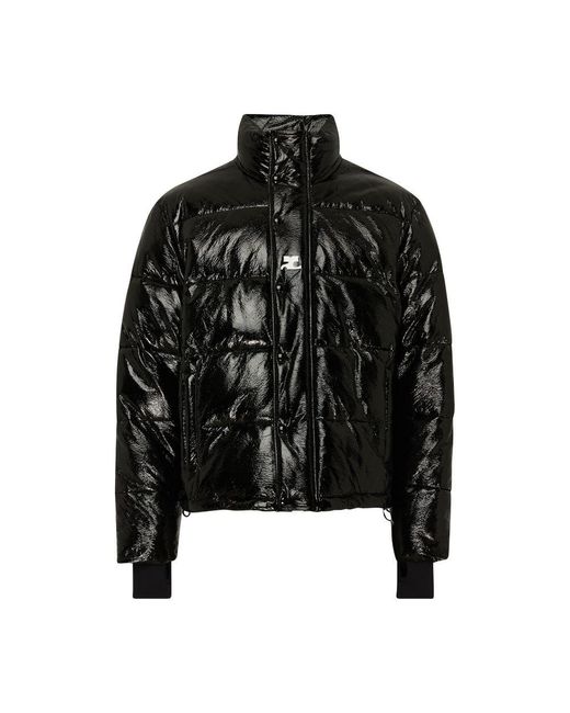 Courreges Black Vinyl Puffer Jacket for men