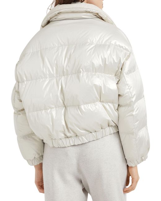 Brunello Cucinelli White Down Jacket With Monili